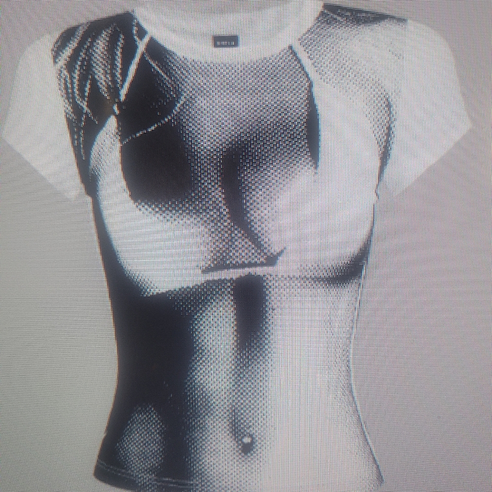 White and black body heat map print T-shirt.